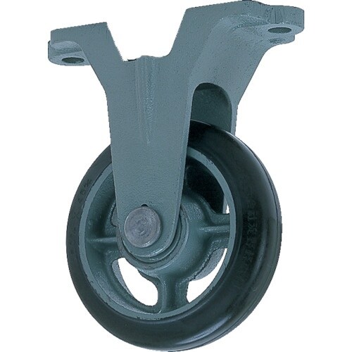 ヨドノ 鋳物中荷重用ゴム車輪固定車付ベアリング入