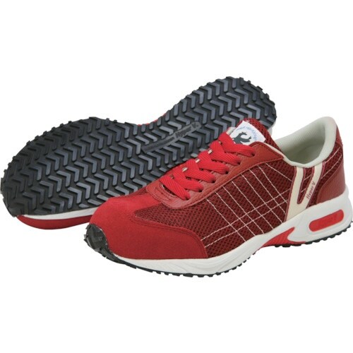 日進 耐滑樹脂先芯入りスニーカー ワイン 23.0