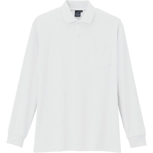 コーコス 制電・防透・消臭長袖ポロシャツ 0ホワイ