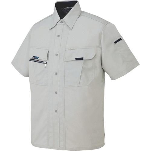 アイトス 半袖シャツ(男女兼用) グレー LL