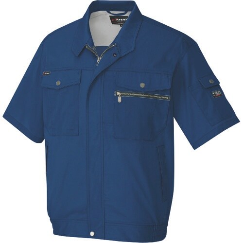 アイトス 半袖ブルゾン(男女兼用) ネイビー LL