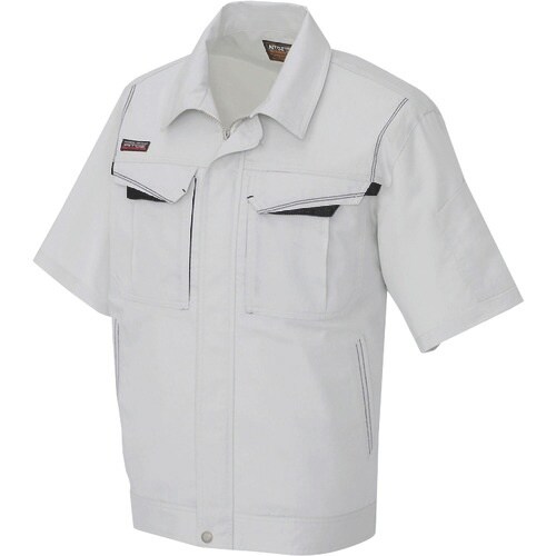 アイトス 半袖ブルゾン(男女兼用) シルバーグレー