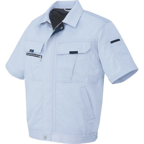 アイトス 半袖ブルゾン(男女兼用) サックス 3L