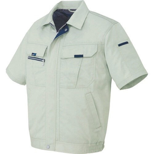 アイトス 半袖ブルゾン(男女兼用) アースグリーン