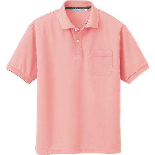 アイトス メンズ半袖ポロシャツ ピンク L