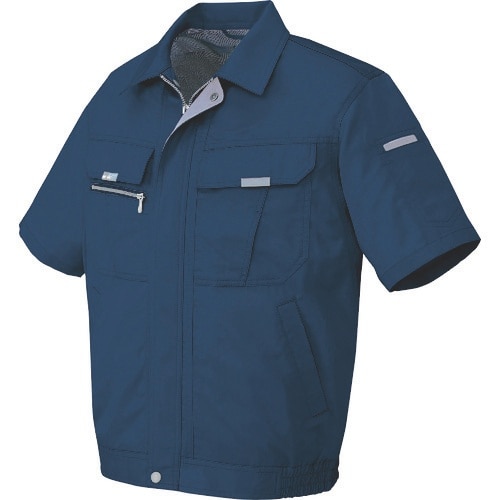 アイトス 半袖ブルゾン(男女兼用) ネイビー 5L