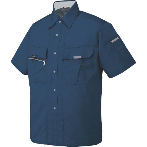 アイトス 半袖シャツ(男女兼用) ネイビー 5L