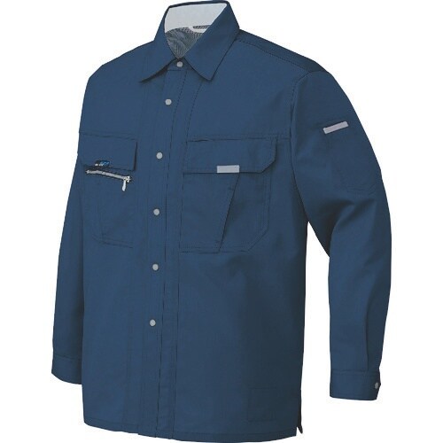 アイトス 長袖シャツ(男女兼用) ネイビー SS