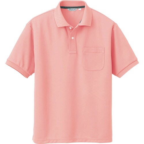 アイトス メンズ半袖ポロシャツ ピンク LL