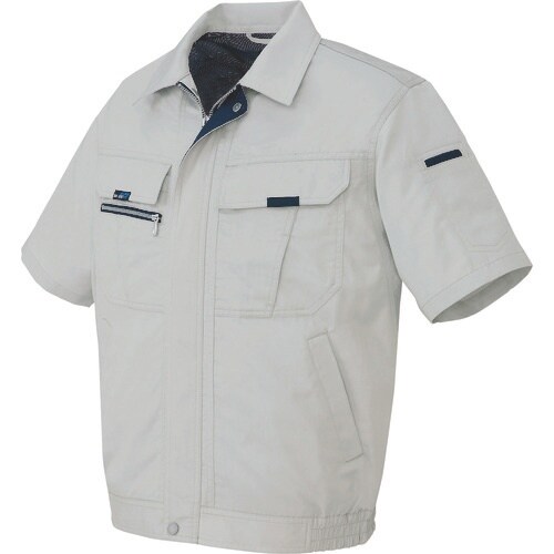 アイトス 半袖ブルゾン(男女兼用) グレー LL