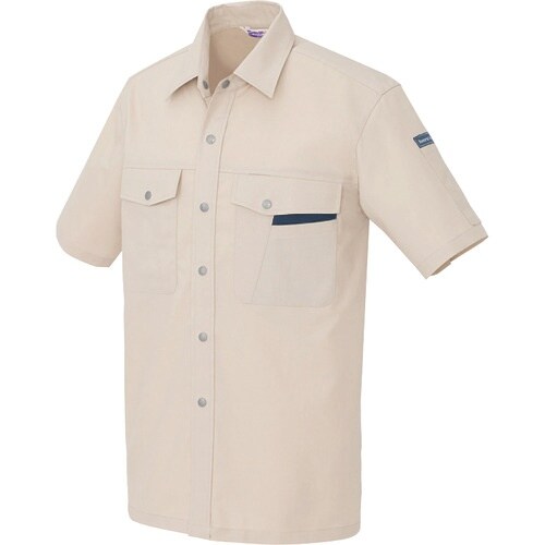 アイトス 半袖シャツ(男女兼用) ベージュ LL