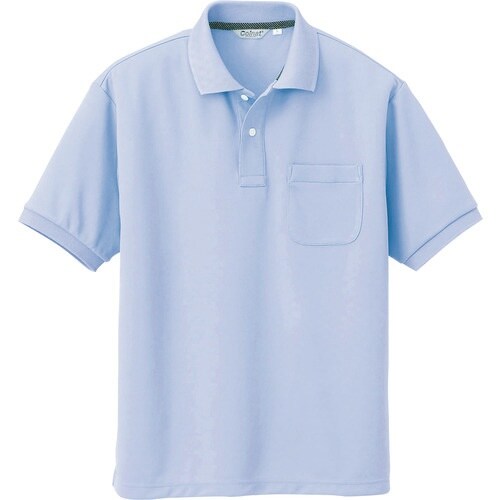 アイトス メンズ半袖ポロシャツ サックス L