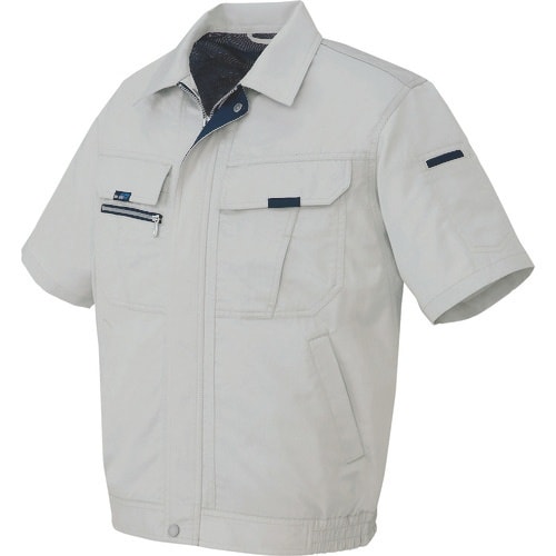 アイトス 半袖ブルゾン(男女兼用) グレー L