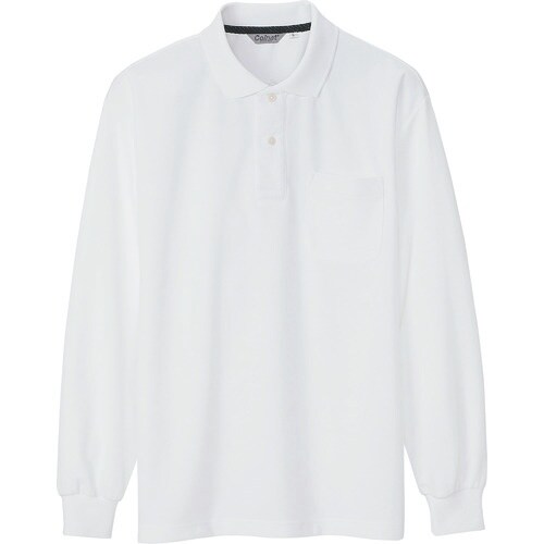 アイトス メンズ長袖ポロシャツ ホワイト L