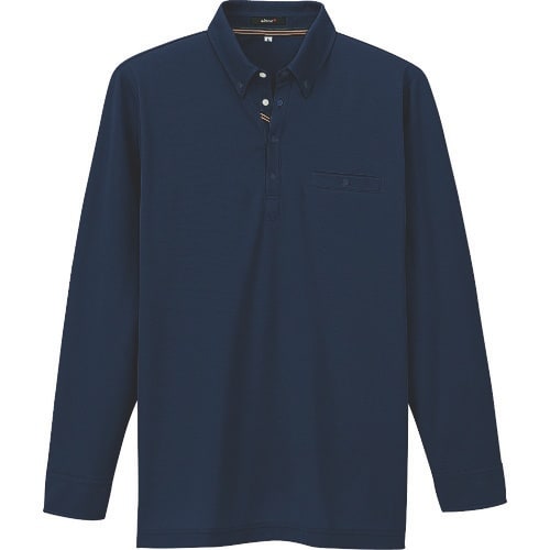 アイトス 部屋干しボタンダウン長袖ポロシャツ(男女