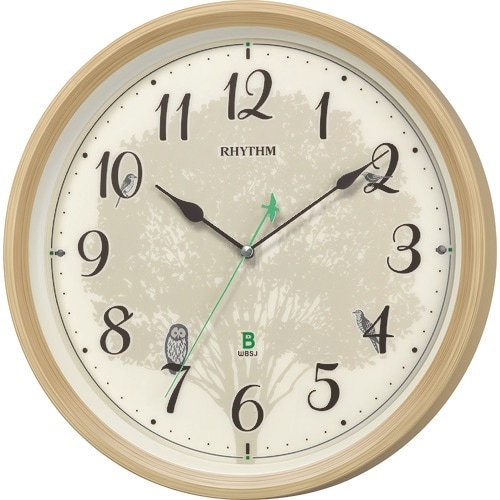 RHYTHM リズム 電波 壁掛け時計 日本野鳥の
