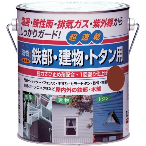 ニッぺ 油性鉄部・建物・トタン用 1.6L アカサ