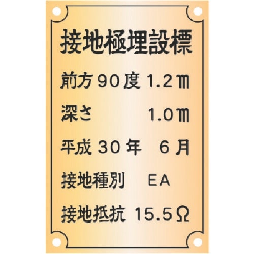 IM 接地極標示板 (別作)国土交通省仕様 真鍮9