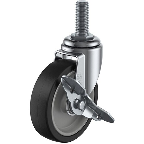 ユーエイ ねじ込み式 自在 キャスター ゴム 車輪