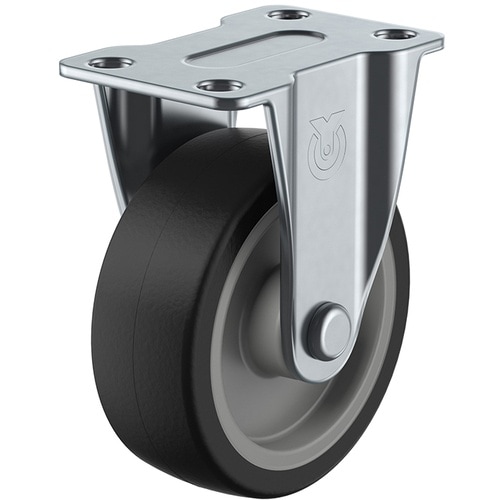 ユーエイ プレート式 固定 キャスター ゴム 車輪