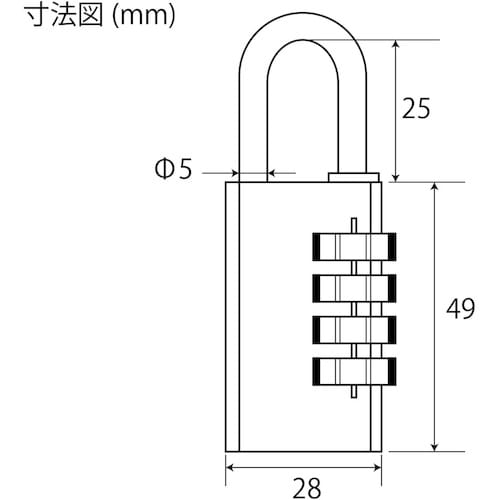 WAKI 可変文字合せ錠 IB−077 28MM