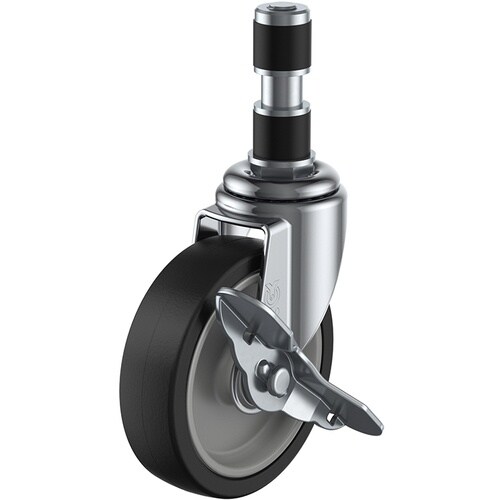 ユーエイ 差し込み式 自在 キャスター ゴム 車輪