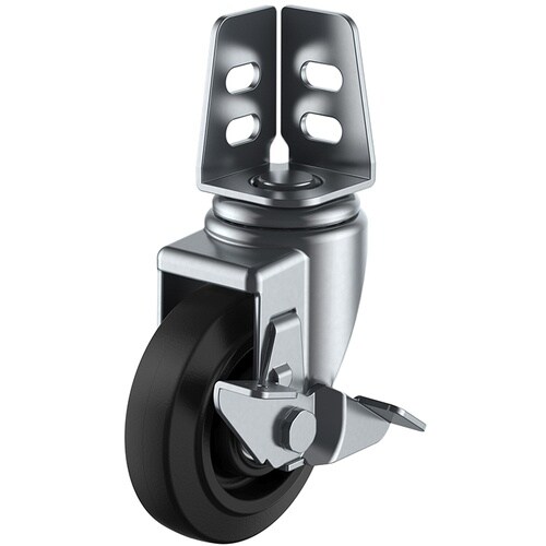 ユーエイ アングル 自在 キャスター ゴム 車輪径