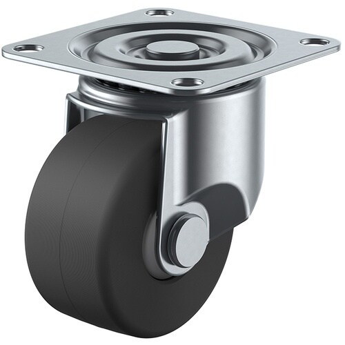 ユーエイ プレート式 自在 低床キャスター 導電性