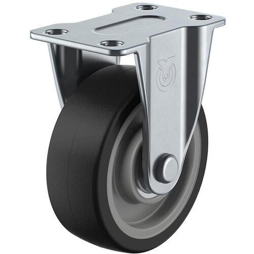 ユーエイ プレート式 固定 キャスター ゴム 車輪