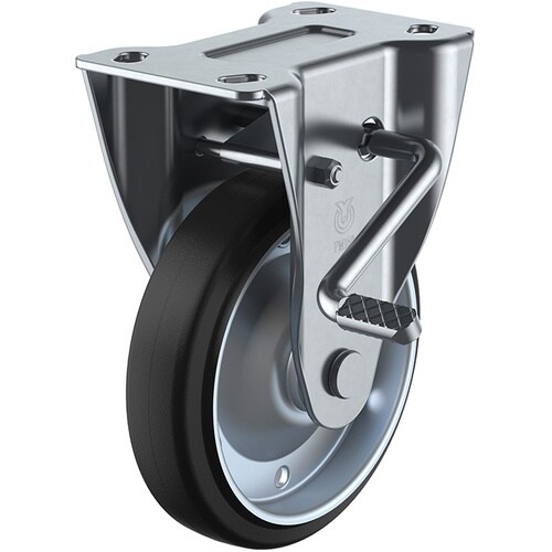 ユーエイ プレート式 固定 キャスター ゴム 車輪