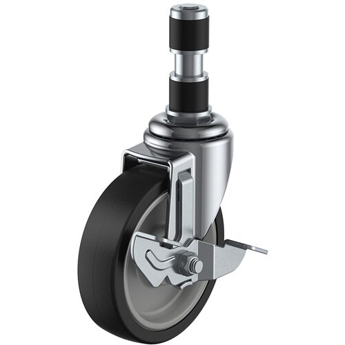 ユーエイ 差し込み式 自在 キャスター ゴム 車輪