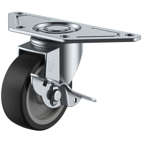 ユーエイ プレート式 自在 キャスター ゴム 車輪