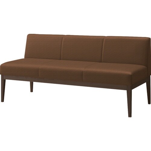 TRUSCO ロビーチェア3人掛 ブラウン 脚部ダ