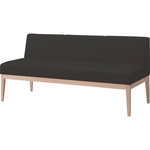 TRUSCO ロビーチェア3人掛 ブラック 脚部ナ