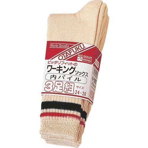 おたふく 733 フィットパイル キナリ先丸 3足