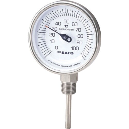 佐藤 バイメタル式温度計BM−S−90S 0ー15