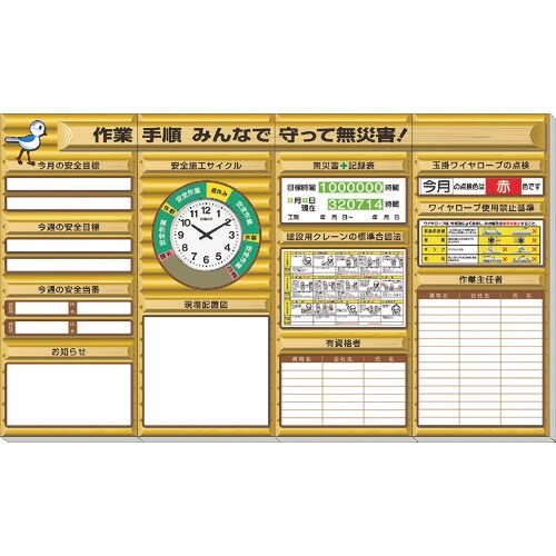 ユニット ◎安全掲示板(大)ログハウスタイプ