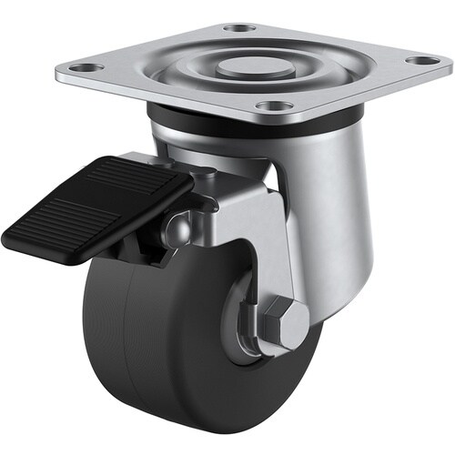 ユーエイ プレート式 自在 ステンレス低床キャスタ