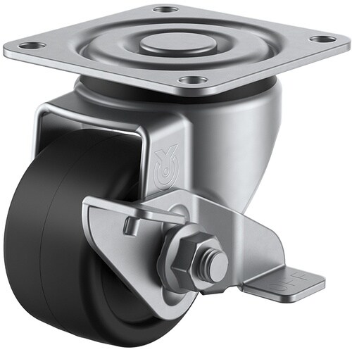 ユーエイ プレート式 自在 ステンレス低床キャスタ