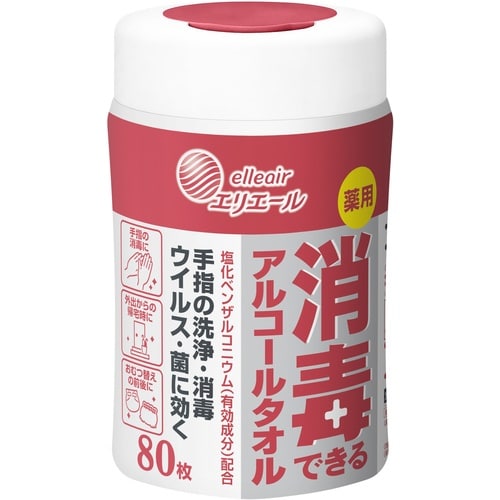エリエール 消毒できるアルコールタオル 本体80枚