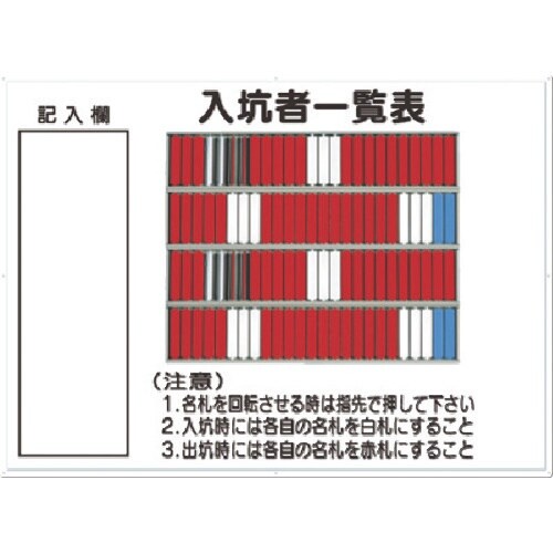 つくし 掲示板 入坑者一覧表(100名用)名札回転