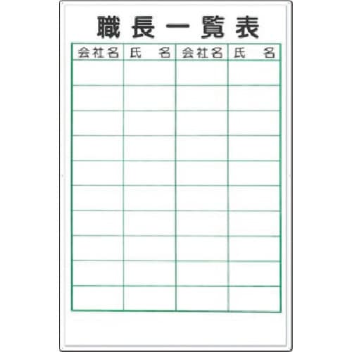 つくし 掲示板 職長一覧表 (ボードマーカー付)