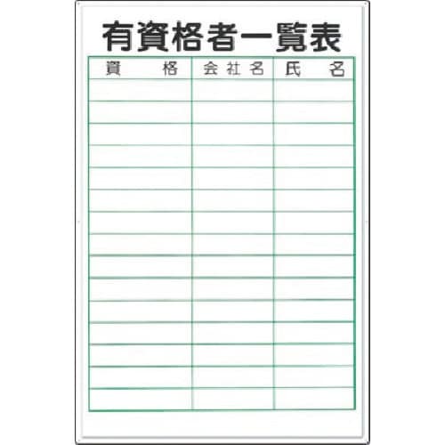 つくし 掲示板 有資格者一覧表 (ボードマーカー付