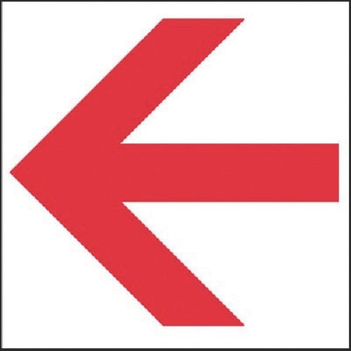 つくし 案内標識ステッカー 片矢印レッド小型