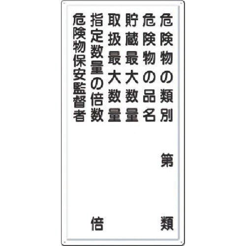 つくし 消防標識 危険物の類別ー危険物保安監督者