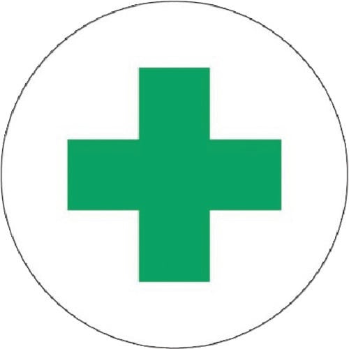 つくし ステッカー 白地緑十字