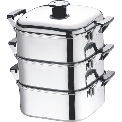 TKG デンサン (T)18−8角型蒸器 24cm