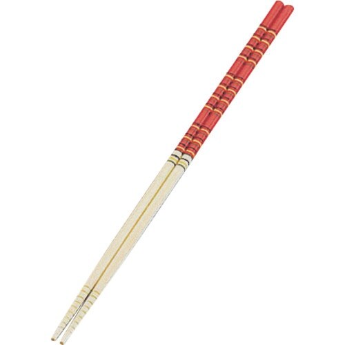 TKG 萬洋 竹製 歌舞伎菜箸 赤 39cm