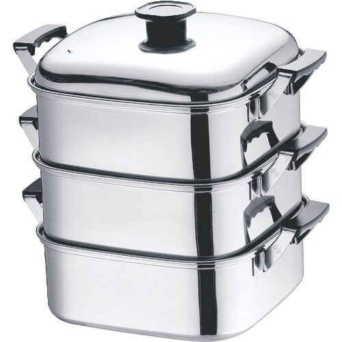 TKG デンサン (T)18−8角型蒸器 27cm