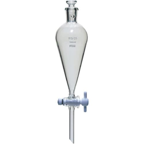 TGK 透明摺合スキーブ分液ロート平栓100mL1